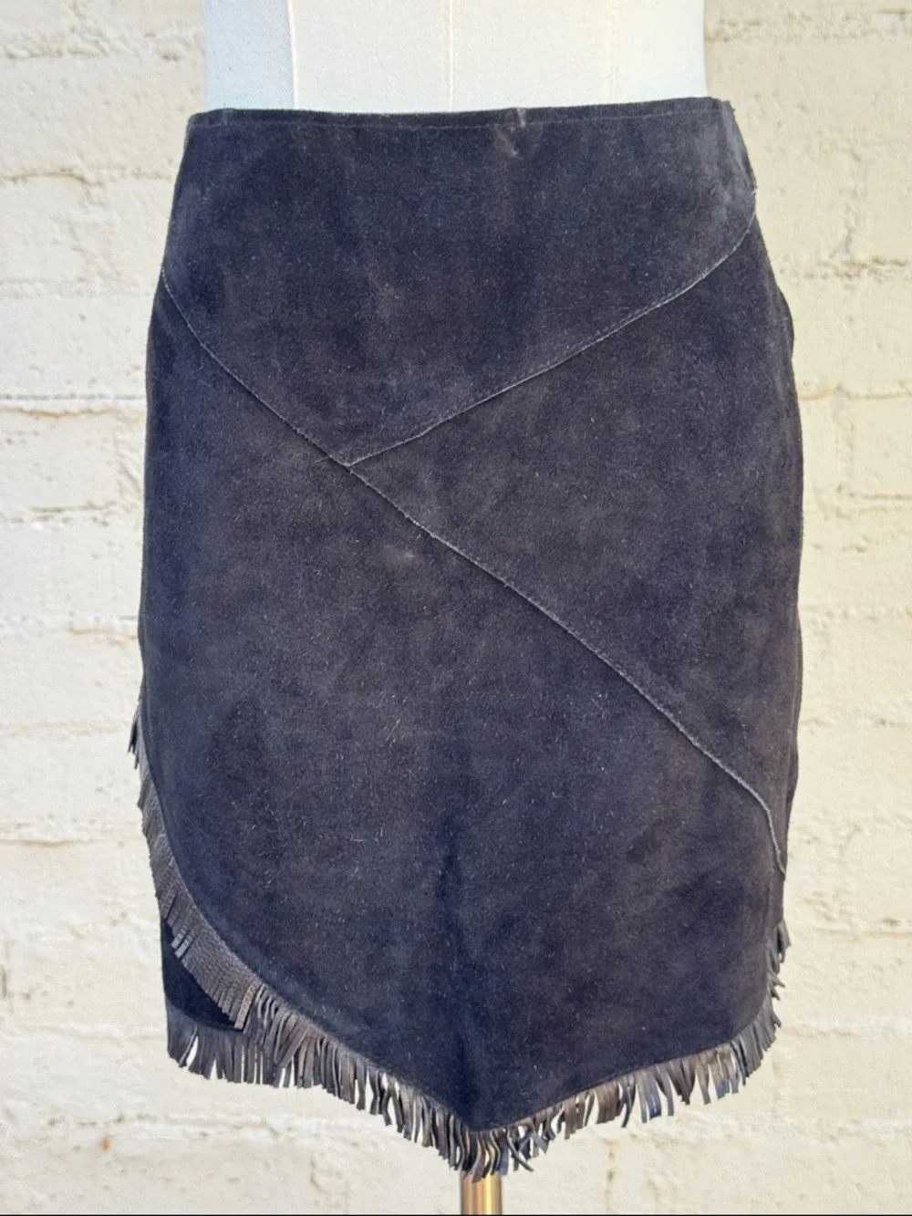 Maje Envela Black Suede Fringe Skirt Size 4 (estimated) - Picture 6 of 16